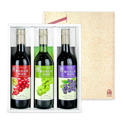 【マラソン限定！最大2000円OFFクーポン配布中】《送料無料》はこだてわいん酸化防止剤無添加-34720ml×3本赤ワイン白ワインブルーベリー