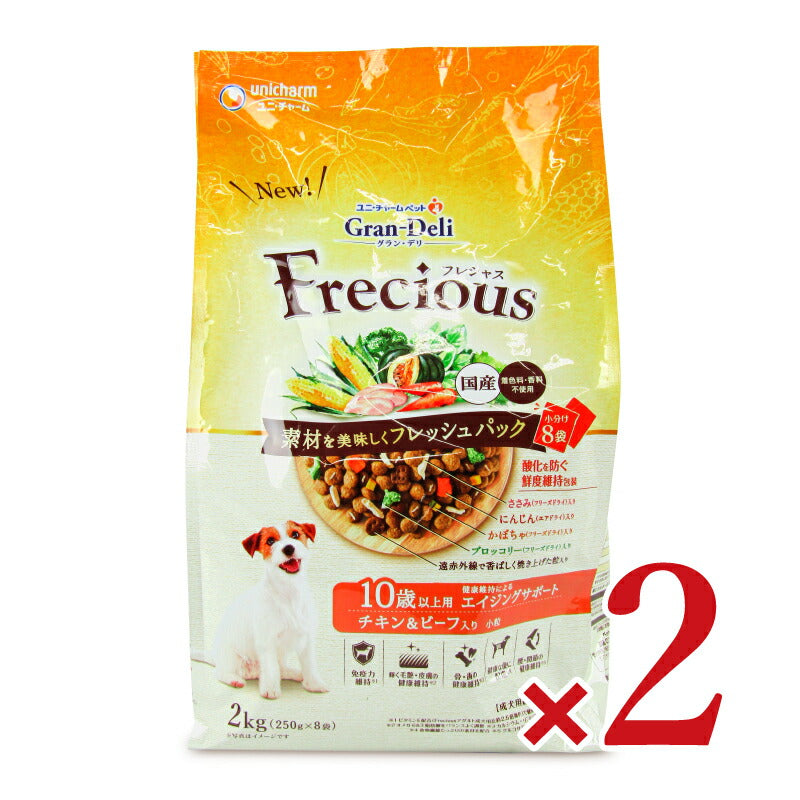 【マラソン限定!!最大2000円OFFクーポン配布中】ユニ・チャームグランデリフレシャスドッグフードドライシニア10歳以上用チキン・ビーフ入り2kg