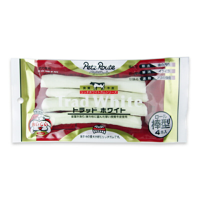 【マラソン限定！最大2160円OFFクーポンプレゼント！】ペッツルートトラッドホワイトガム棒4本入り