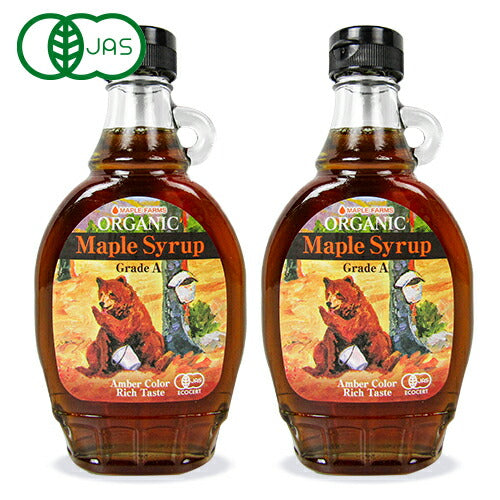 《送料無料》メープルファームズジャパンオーガニックメープルシロップ100％グレードAアンバー312g×2本有機JAS