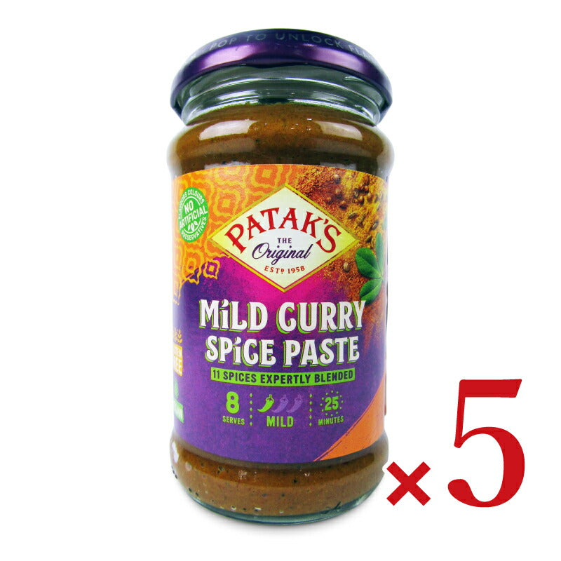 【マラソン期間限定!!最大2000円OFFクーポン配布中!!】《送料無料》パタックスマイルドカレーペースト283g×5個