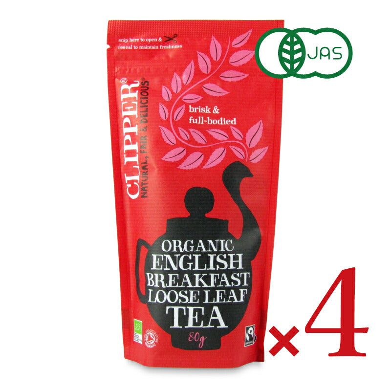 《送料無料》クリッパーO.フェアトレードルーズリーフティーイングリッシュBF80g×4箱有機JAS