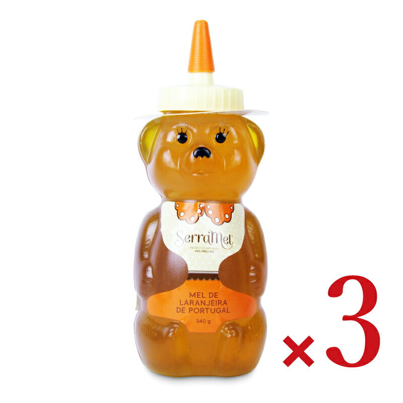 【マラソン限定!最大2000円OFFクーポン配布中!】《送料無料》クマちゃんハチミツ(オレンジの花)340g×3個