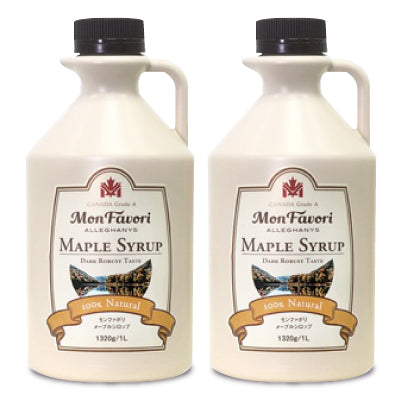 《送料無料》富永貿易アレガニ(アレガニーズ)ピュアメープルシロップダークロバストテイスト1L(1320g)×2本［カナダグレードA]《あす楽》