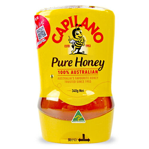 【マラソン限定！最大2,000円OFFクーポン配布中】】明治屋カピラーノピュアハニー340g逆さボトル入り