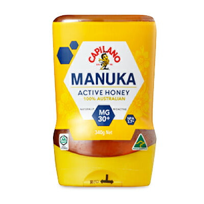 明治屋カピラーノアクティブマヌカハニーMG30＋340g逆さボトル入り