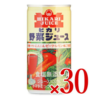 ヒカリ野菜ジュース食塩無添加190g缶×30本有機トマト・にんじん・ゆこう使用【にっぽん津々浦々】