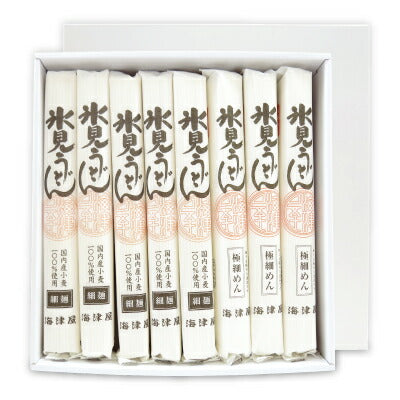 海津屋氷見うどんセット(細麺(国内産小麦100%使用)4本極細めん2本)