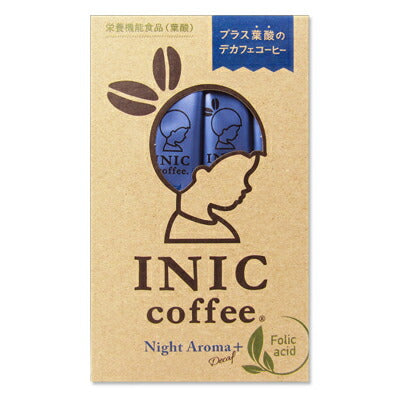 《メール便で送料無料》イニックコーヒーINICCOFFEEナイトアロマ+葉酸4g×12本