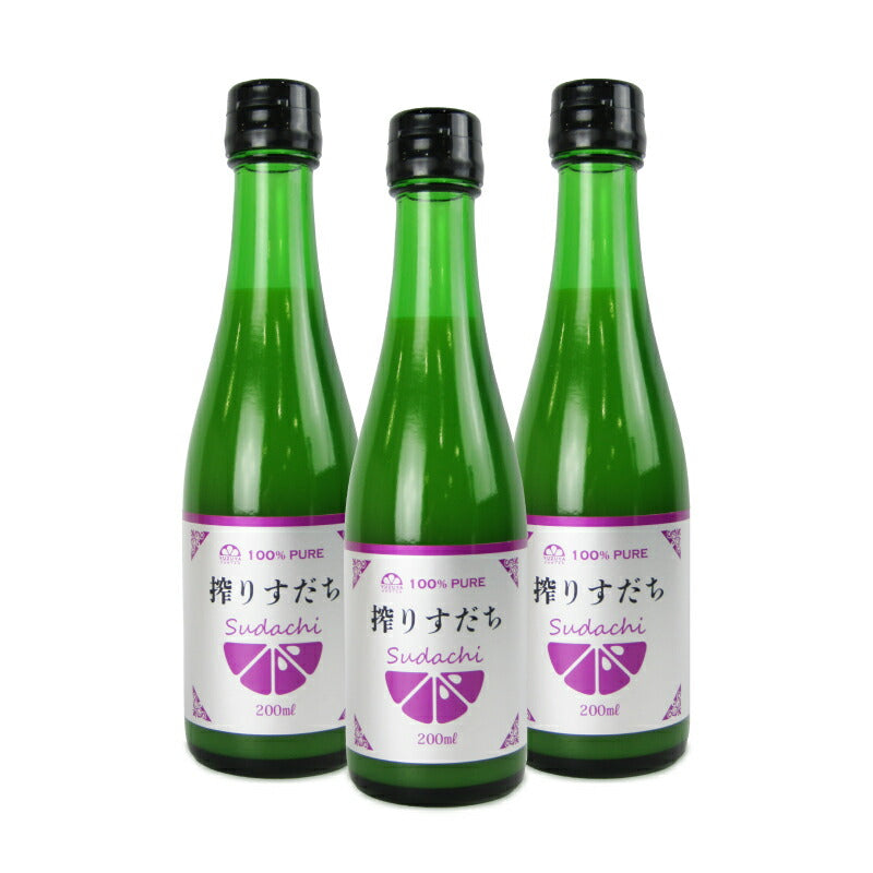 柚子屋本店搾りすだち200ml×3本【にっぽん津々浦々】