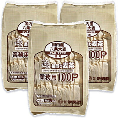 伊勢惣 釜煎り麦茶業務用 ティーパック 10g×100P