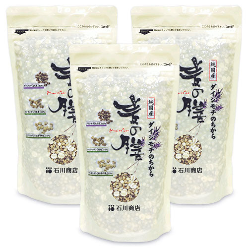 石川商店麦の膳(国内産もち麦・裸麦・胚芽押麦)300g×3個《あす楽》