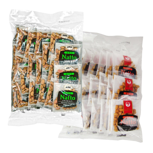 JAL ドライなっとう 一味唐がらし味 10g×20包（200g） ＋ 梅風味 10g×20包（200g） ［JALUX ジャルックス］【納豆 一味唐辛子 梅 うめ ウメ 菓子 JAL SELECTION】