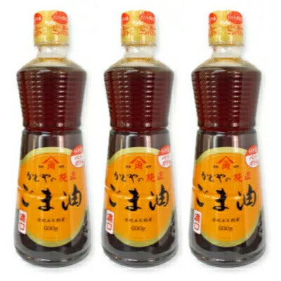 【SS限定！最大2000円OFFクーポン】《送料無料》かどや製油銀印純正ごま油(濃口)600g×3本PET