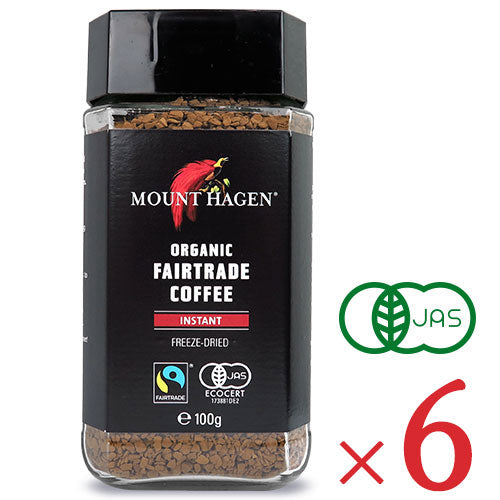 《送料無料》マウントハーゲンオーガニックフェアトレードインスタントコーヒー100g×6個ケース販売有機JAS