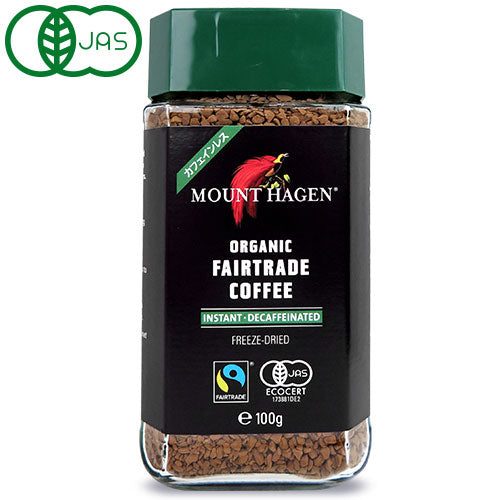 マウントハーゲンオーガニックフェアトレードカフェインレスインスタントコーヒー100g有機JAS