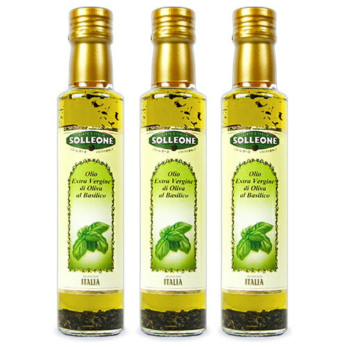 日欧商事ソル・レオーネバジルフレーバーオリーブオイル229g×3本セット
