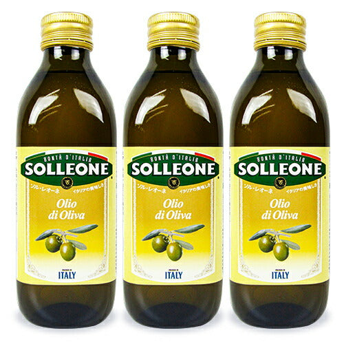 【マラソン限定クーポン発行中！】《送料無料》日欧商事ソル・レオーネピュア・オリーブオイル458g×3本セット
