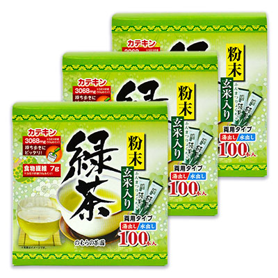 のむらの茶園 粉末 玄米入り 緑茶 スティック 0.5g x 100本 野村産業