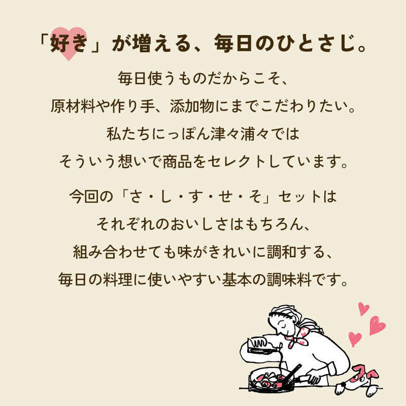 もっと料理が好きになる　きほんの調味料「さ・し・す・せ・そ」セット