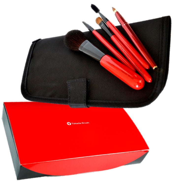 竹田ブラシ スターターセット ベーシック 椿 （5本セット：ポーチ付