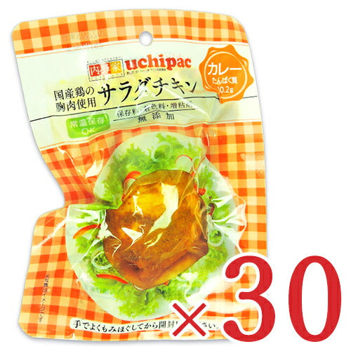 《送料無料》内野家uchipac国産鶏サラダチキンカレー100g×30個セット